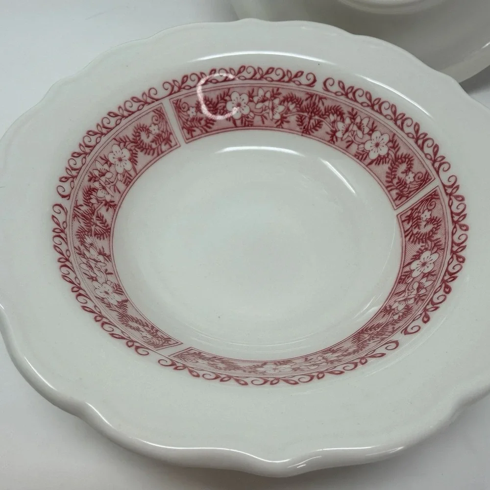 Syracuse China Strawberry Hill 4 Cereal Bowls 6.5